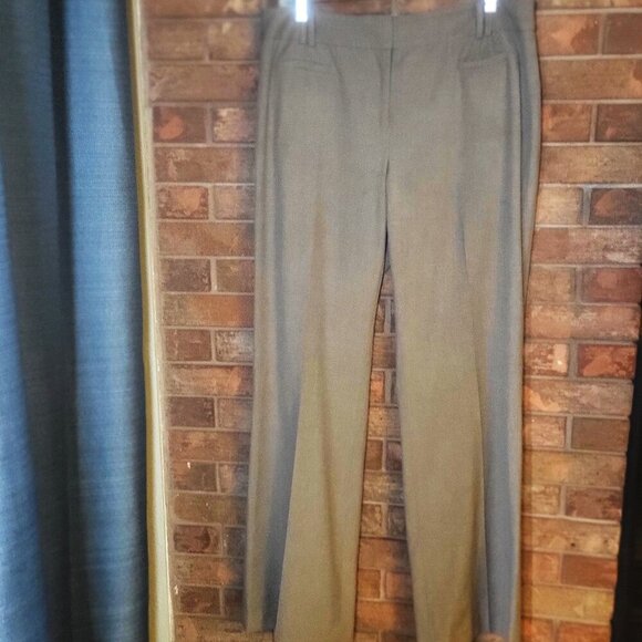 LOFT Women's Taupe Flat Front Straight Leg w/"Slight" Flair Trousers - Size 12 - Picture 2 of 10